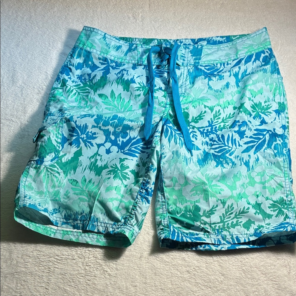 Women’s & Green Floral Swim Trunks SZ 4